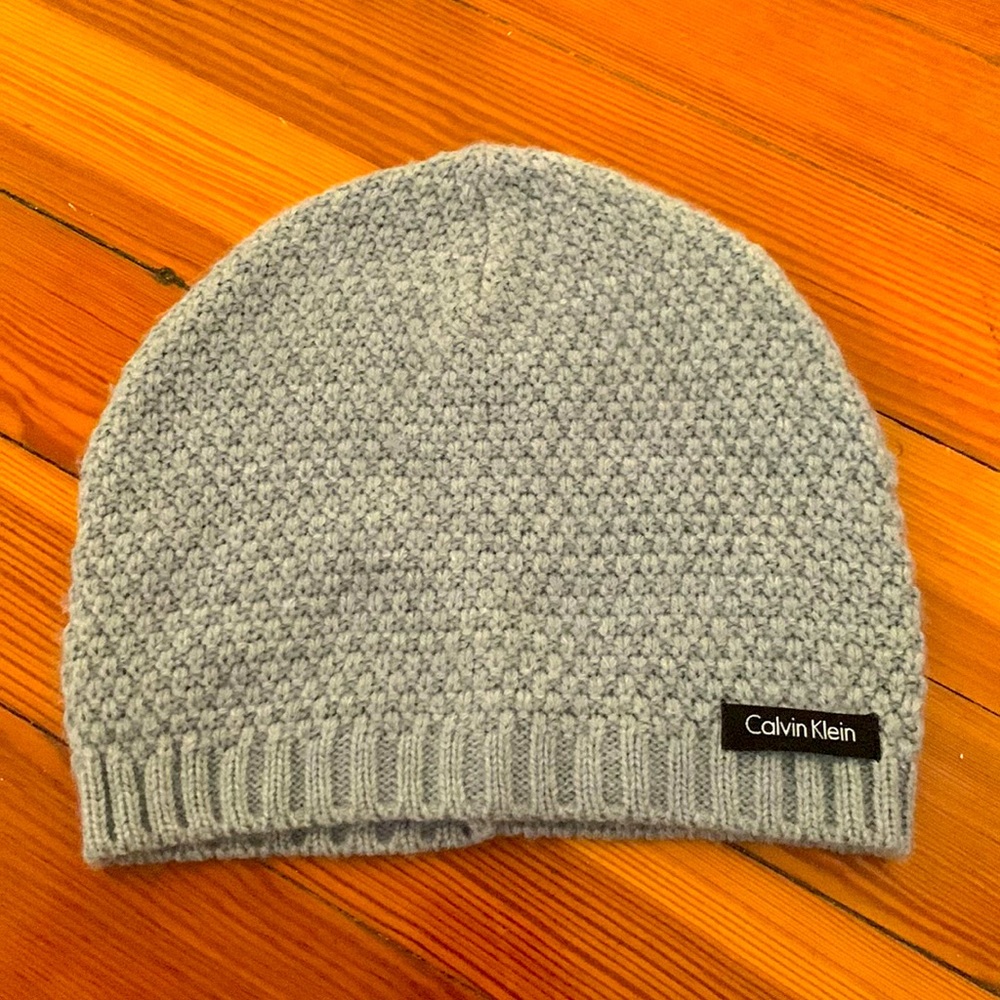 Calvin Klein Gray Knit Beanie Hat
